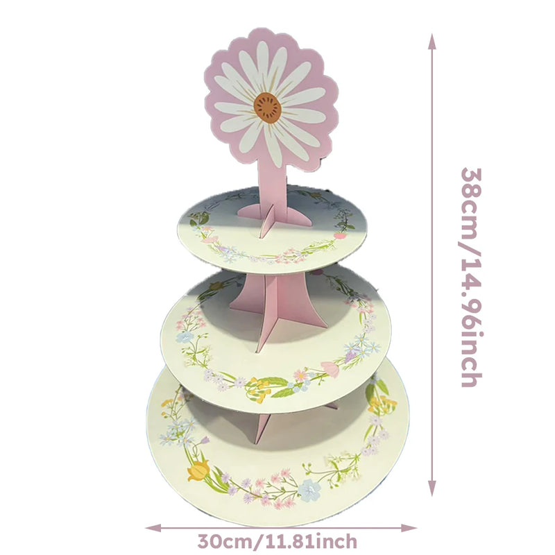 Présentoir Cupcakes Marguerite 3 Niveaux