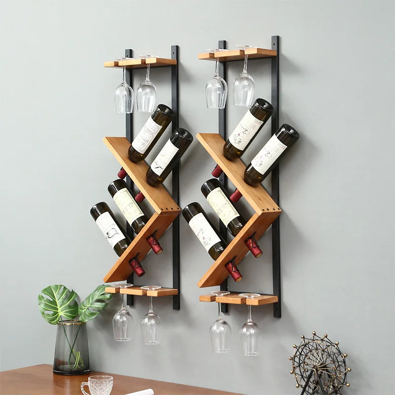 Présentoir Vin Bois Mural Restaurant