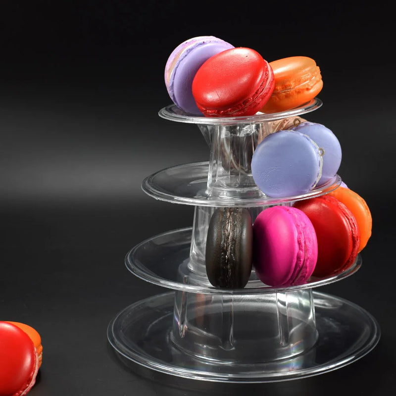 Expositor de 4 niveles para cupcakes, soporte portátil para torre de macarons, base para tartas, decoración para fiestas de cumpleaños y bodas