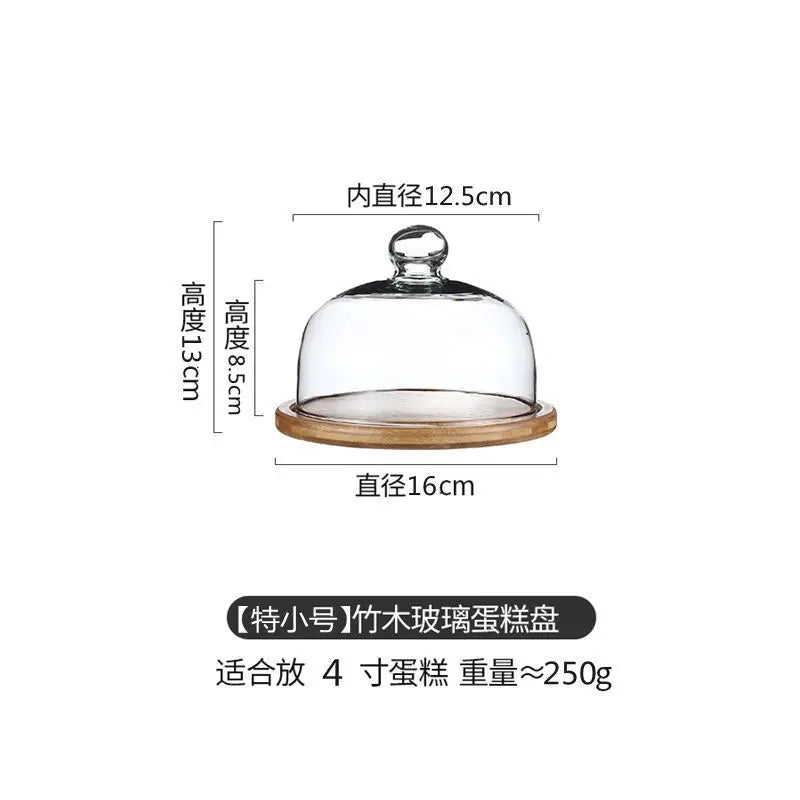 Cloche à Gâteau en Verre Transparent