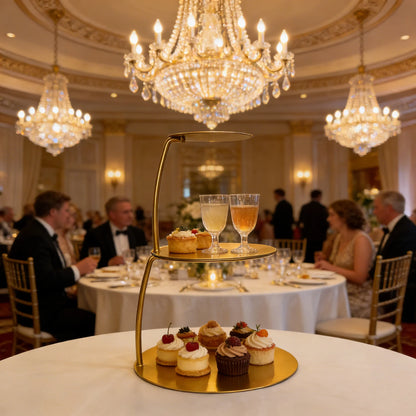 Présentoir Gâteau Suspendu Métal Doré Cupcake Mariage
