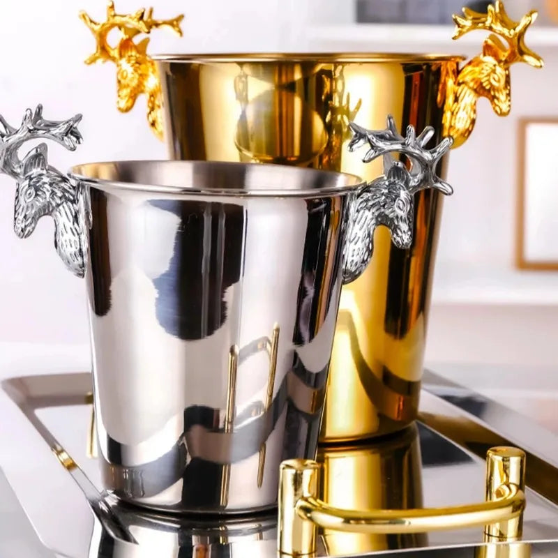 Seau Champagne Rétro Tête de Cerf