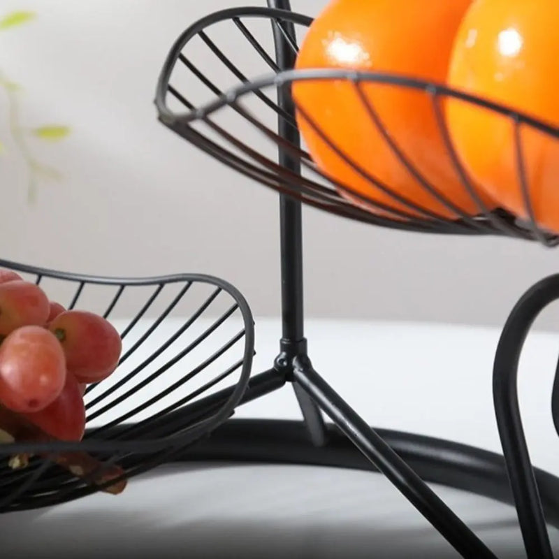 Présentoir Fruits Métal Doré 3 Étages