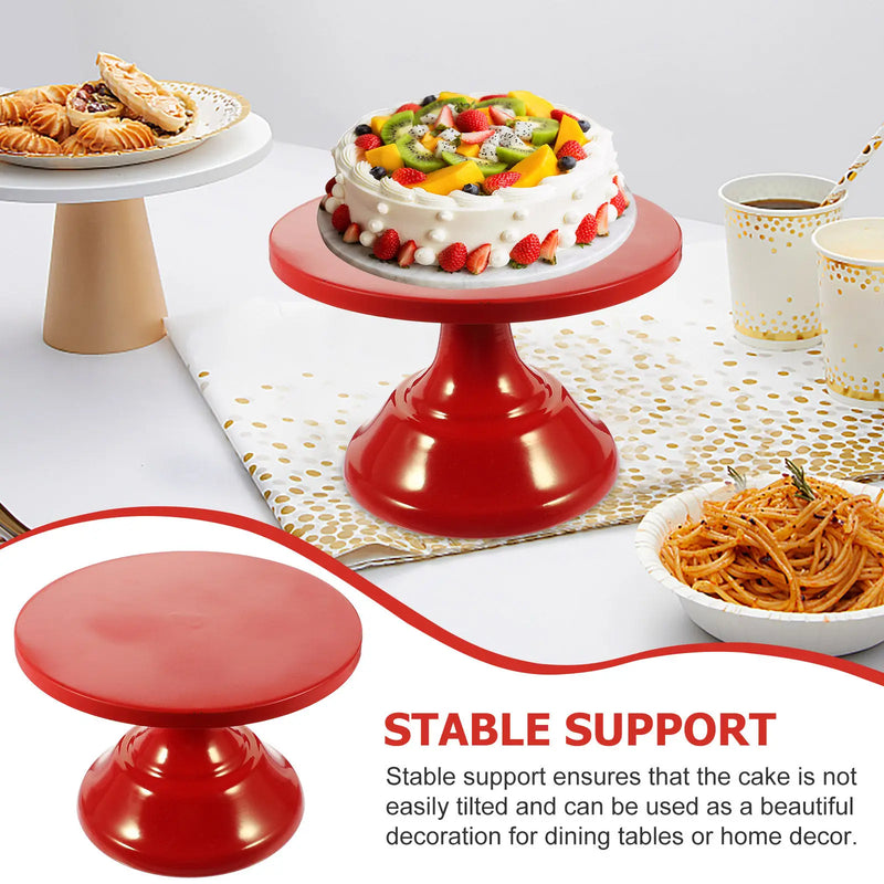 Plateau Gâteau Rouge Décoratif Rond