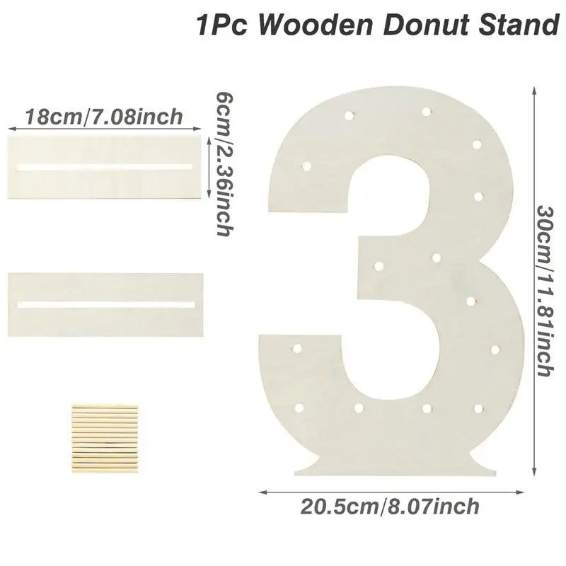 Présentoir Donut en Bois Numéroté