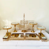 Présentoir Gâteaux Miroir Doré Mariage