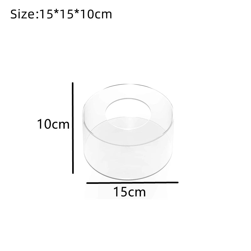Présentoir Gâteau Acrylique Rond Socle Transparent