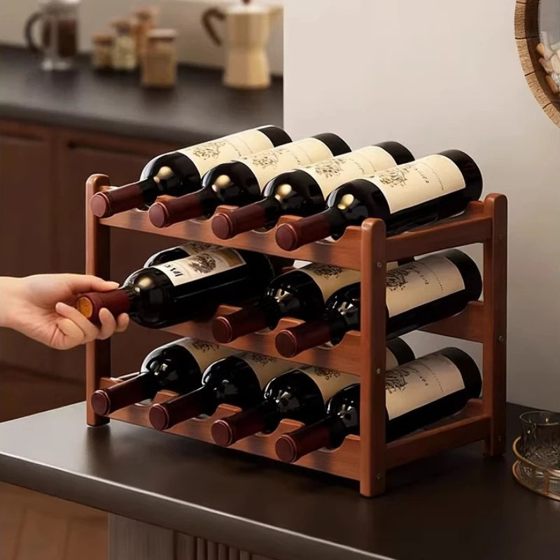 Botellero de vino de lujo para mesa, soporte para botellas de vino, organizador de almacenamiento para el hogar, cocina, barra, encimera, expositor de vino