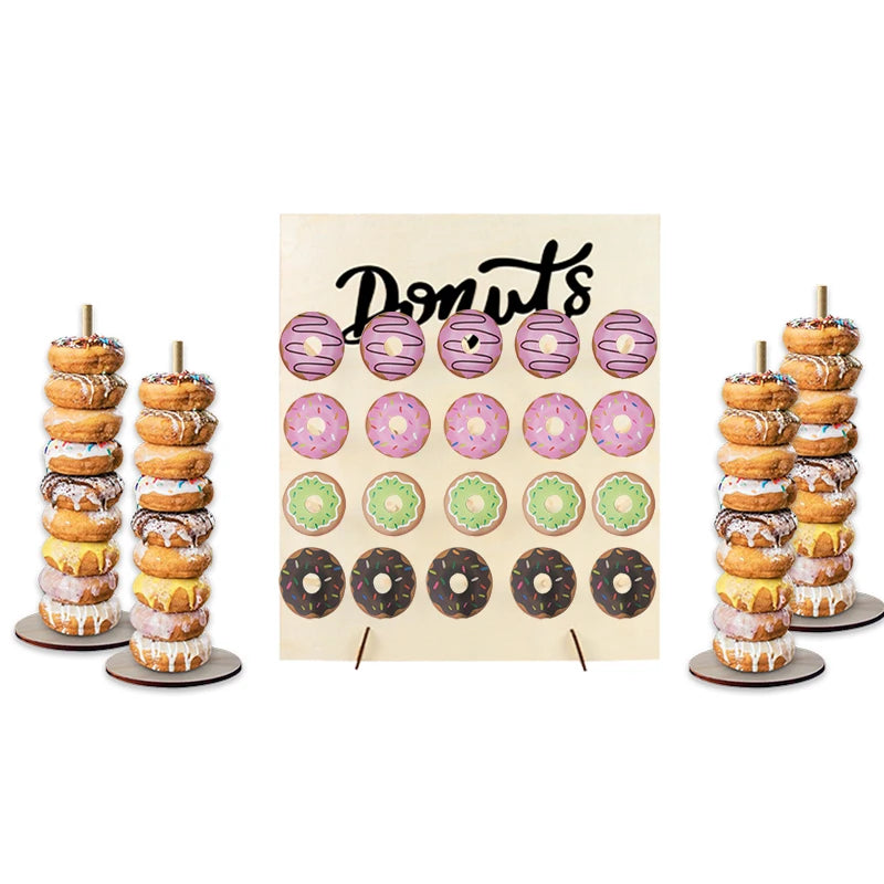 Mur Donuts Bois Rustique Mariage