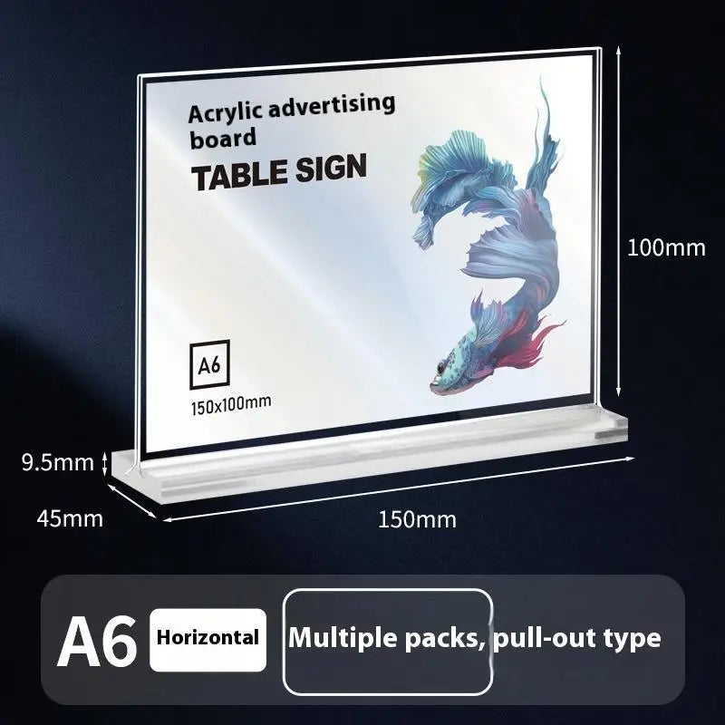 Soporte de acrílico para carteles A4/A5/A6, expositor de sobremesa, soporte para etiquetas de precio, expositor para menús, soporte para restaurantes