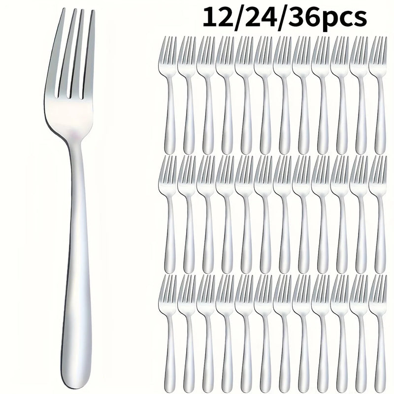 Juego de 12/24/36 tenedores de acero inoxidable, tenedores para carne y para ensalada de frutas, perfectos para frutas, ensaladas y postres.