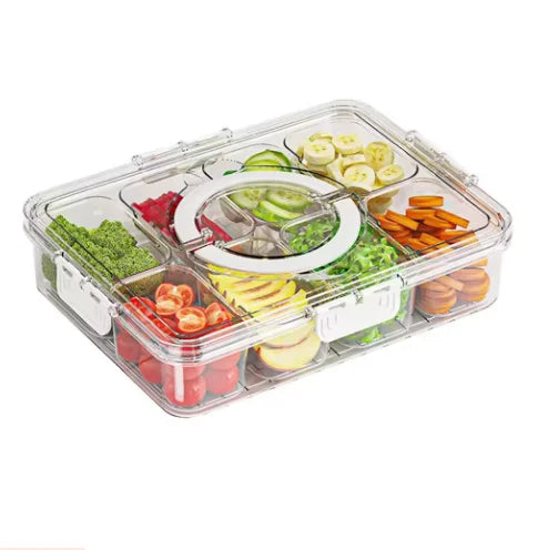 Plateau Compartimenté Transparent Avec Couvercle