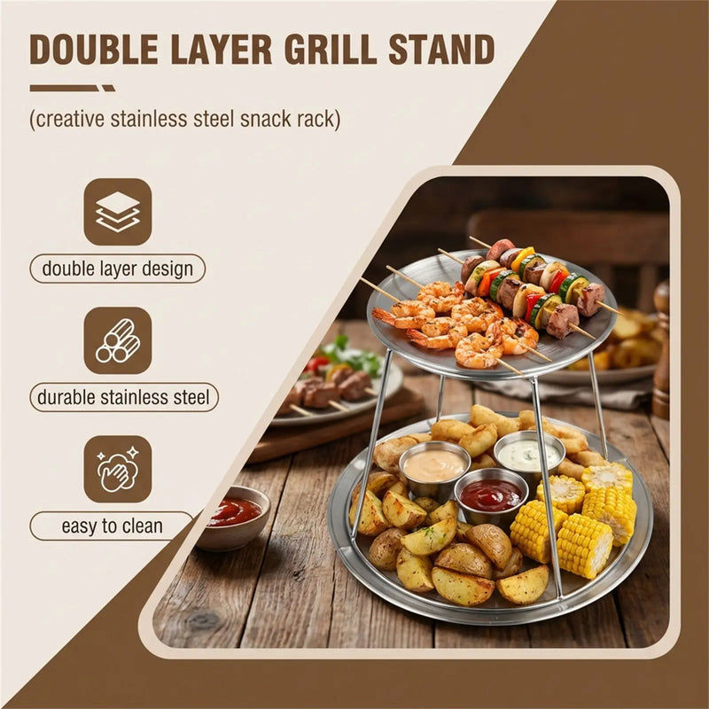 Support Plateau Buffet Inox Réglable Pro