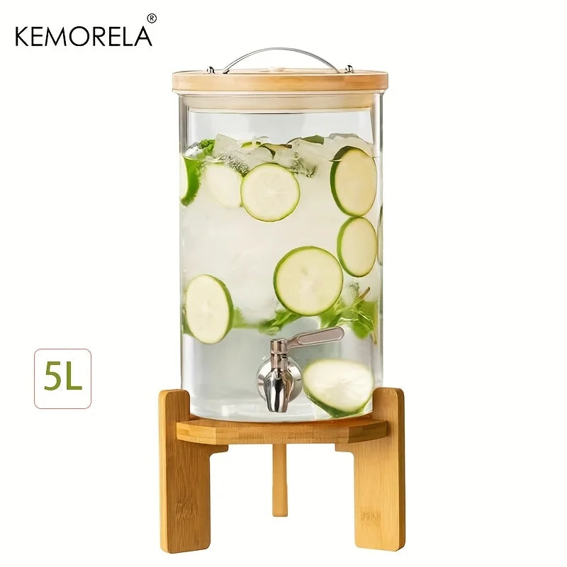 Distributeur de Boissons en Verre et Bois