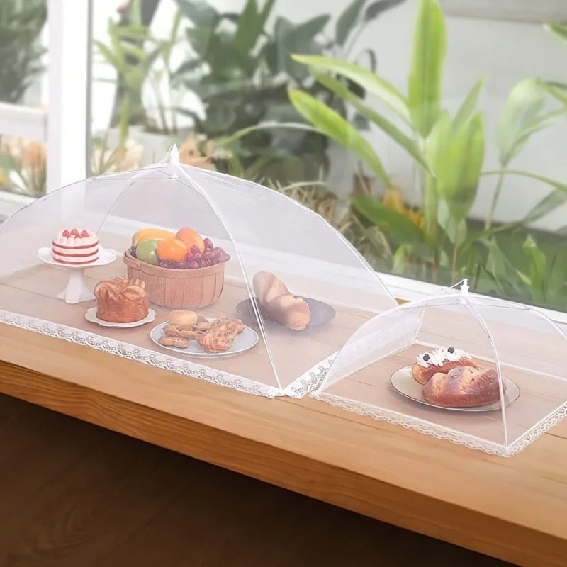 Cubierta de malla plegable para alimentos, tienda de campaña tipo domo para cocina, red antimosquitos y moscas, paraguas protector de platos para picnic, accesorios de cocina