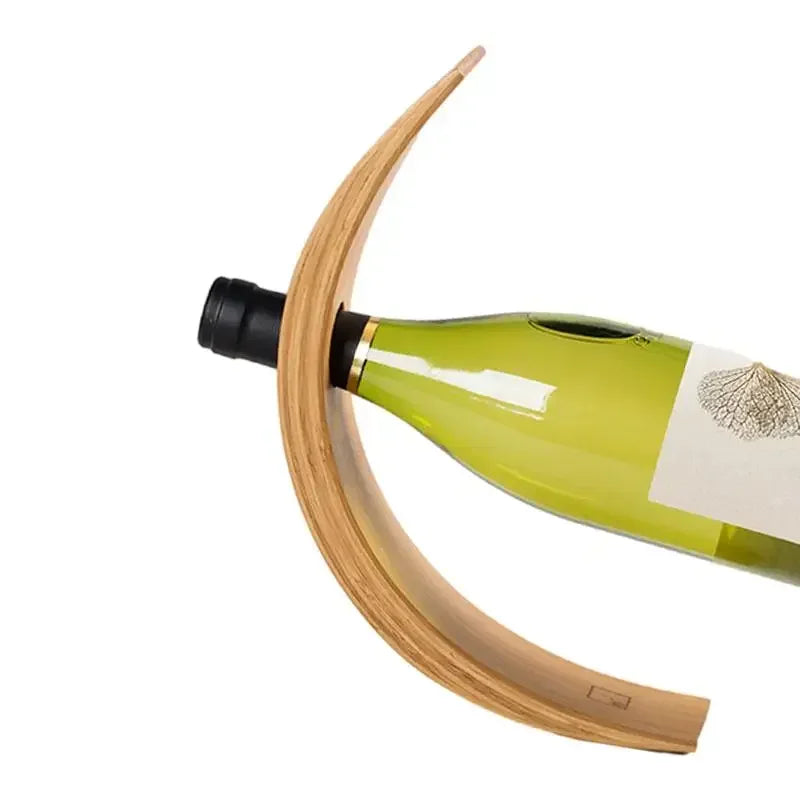 Soporte para vino de bambú, estante para una botella de vino, decoración, soporte creativo para exhibición de botellas de vino.