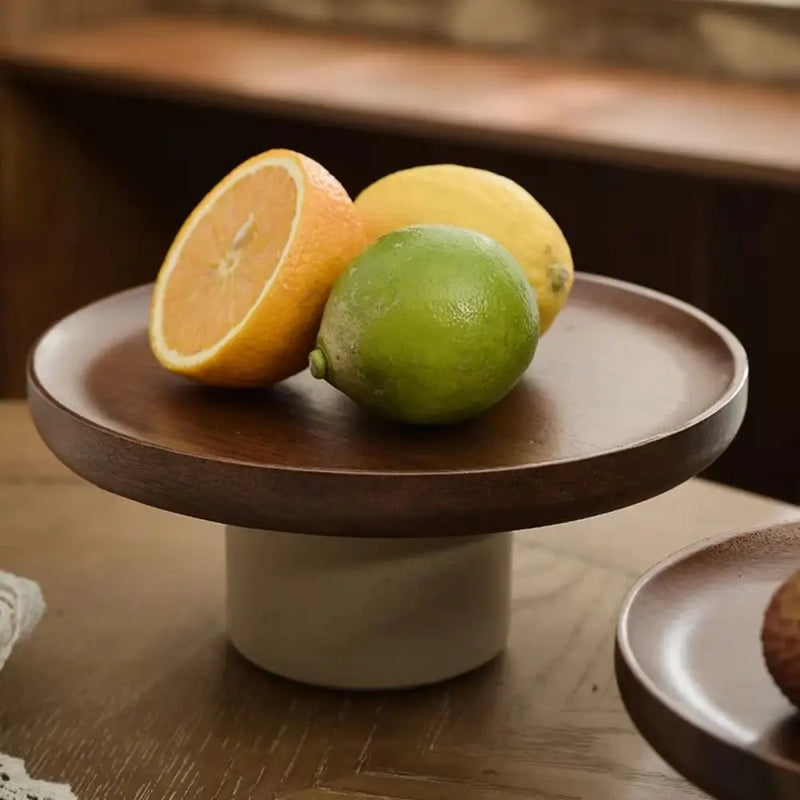 Présentoir Gâteau Bois Pied Haut