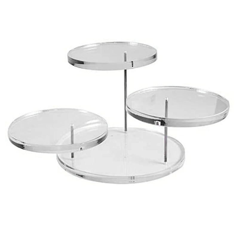 ABUN-Set de 4 soportes redondos de acrílico para cupcakes-Soporte premium para cupcakes, expositor de cupcakes, soporte para postres, bandeja para repostería