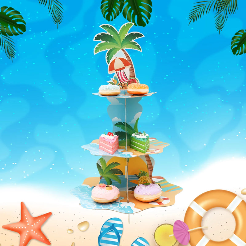 Présentoir Cupcake Hawaïen Tropical