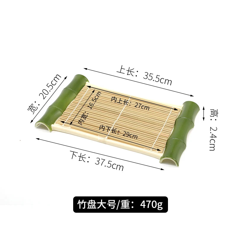 Plato creativo para hot pot japonés, plato de esterilla de bambú, plato para sashimi, vajilla comercial para restaurante de sushi