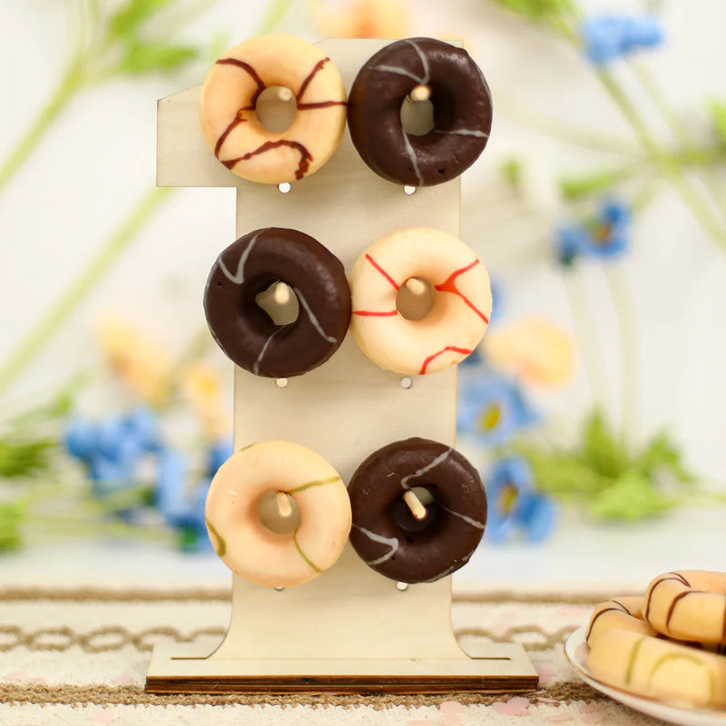 Présentoir Donuts Bois Chiffre Mariage