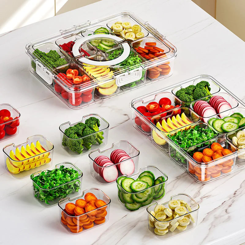 Plateau Compartimenté Transparent Avec Couvercle