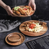 Plateau Service Bois Acacia Rond