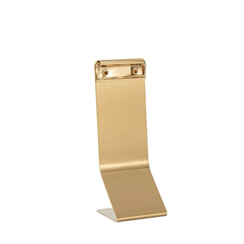 Soporte de clip para menú de acero inoxidable multifuncional, vertical, portátil, porta recibos, soporte para menú de mesa, para uso en escritorio
