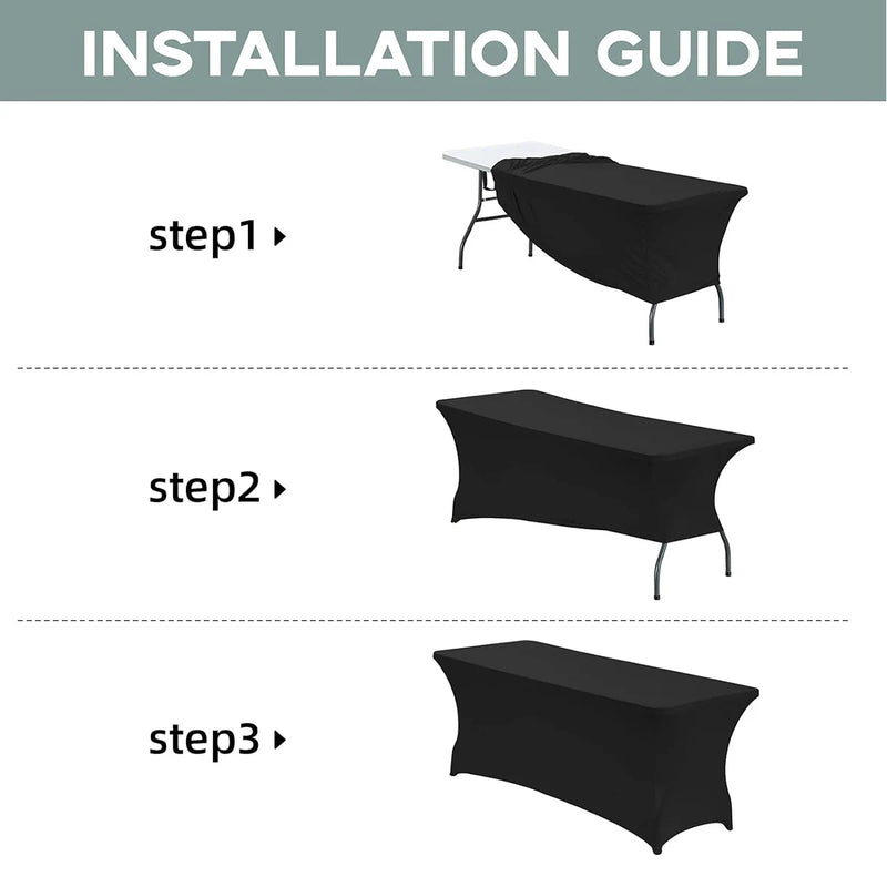 Mantel de licra ajustado, lavable y resistente a las arrugas, funda elástica rectangular para mesas de patio, ideal para eventos, bodas y fiestas