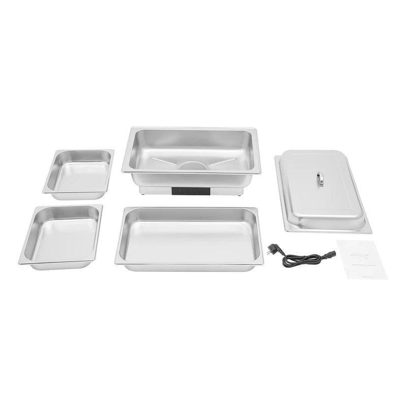 Chauffe-Plat Électrique Inox 3 Bacs Thermostat Buffet