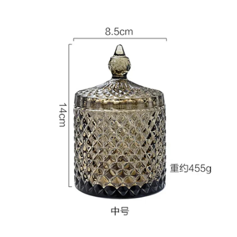 Copa de cristal para dulces, estilo europeo creativo con tapa, tarro para dulces, bandeja, cubo para dulces, tarro de almacenamiento, decoración creativa para sala de estar