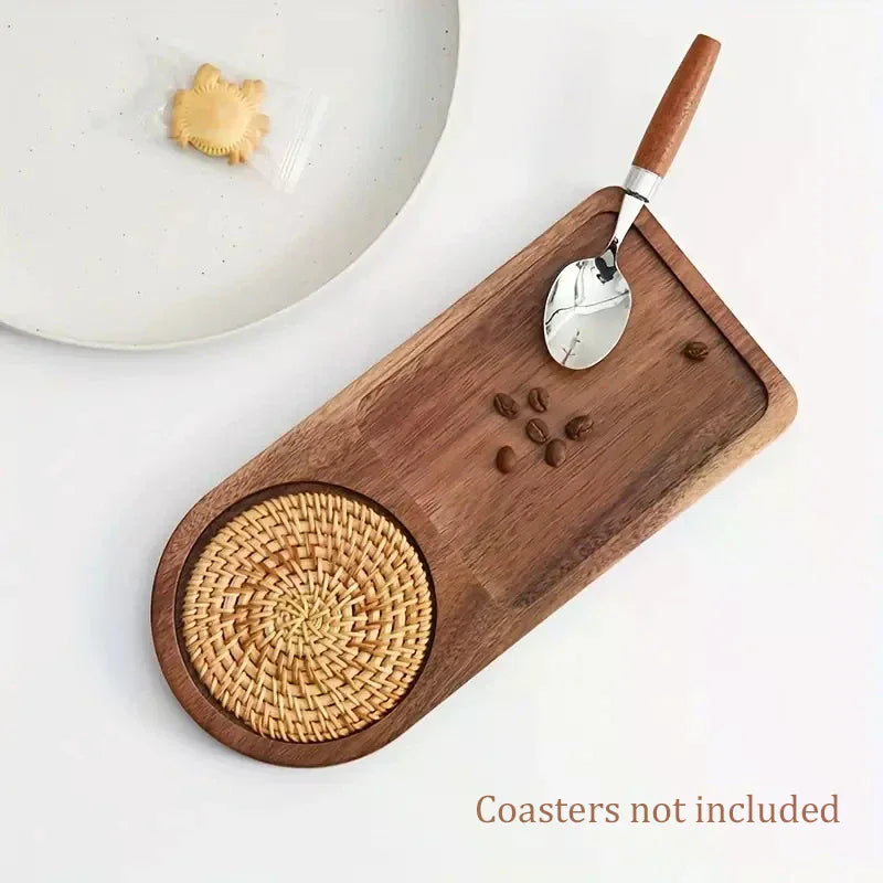 Bandeja de madera para café, bandeja de desayuno para servir comida, hostelería, artículos de café, artículos de té, decoración, accesorios de decoración de mesa