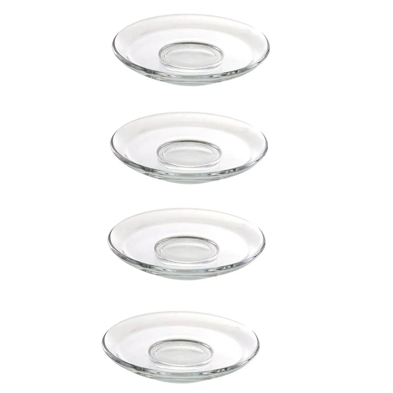 2/4 platos de postre redondos de cristal transparente, platillos para tazas de té, platos para aperitivos, vajilla para cocina, comedor y bar