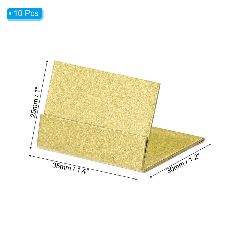10/20 piezas Soporte para tarjetas de lugar de 1.4 pulgadas, soporte de metal en forma de L para letreros de mesa, soportes para números de mesa, soportes para tarjetas de nombre para exhibición de fotos y menús