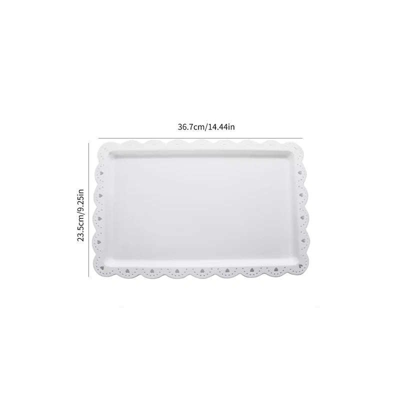 Plato de postre rectangular de 2/4/6 piezas hecho de material PP, reutilizable, adecuado para fiestas navideñas.