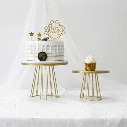 Présentoir Gâteau Métal Doré Mariage