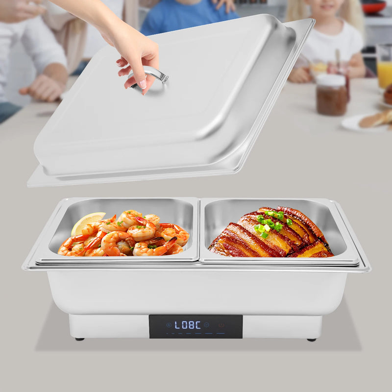Chauffe-Plat Électrique Inox 3 Bacs Thermostat Buffet