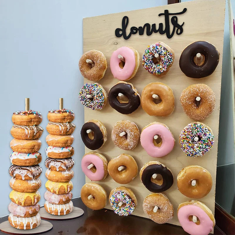 Présentoir Donuts Mural Bois Mariage
