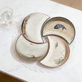 Lot 4 Plateaux Céramique Lune