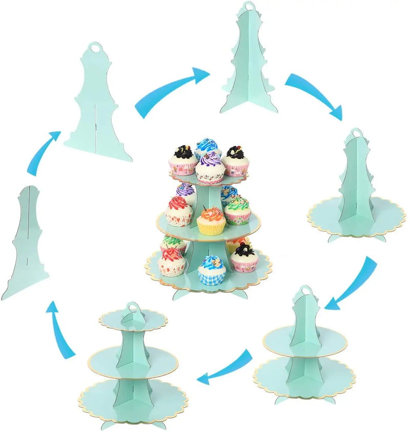 Présentoir Cupcake Carton Arc-en-Ciel