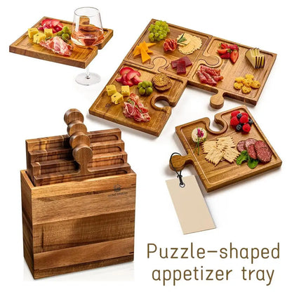 Plateau Bois Puzzle 4 Pièces Buffet Réception