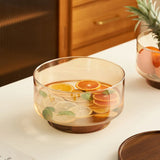 Coupe Fruits Bois Acacia Verre