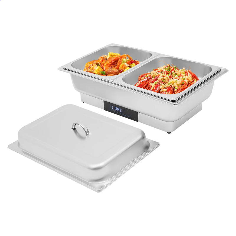Chauffe-Plat Électrique Inox 3 Bacs Thermostat Buffet