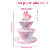 Présentoir Cupcake Papillon Violet