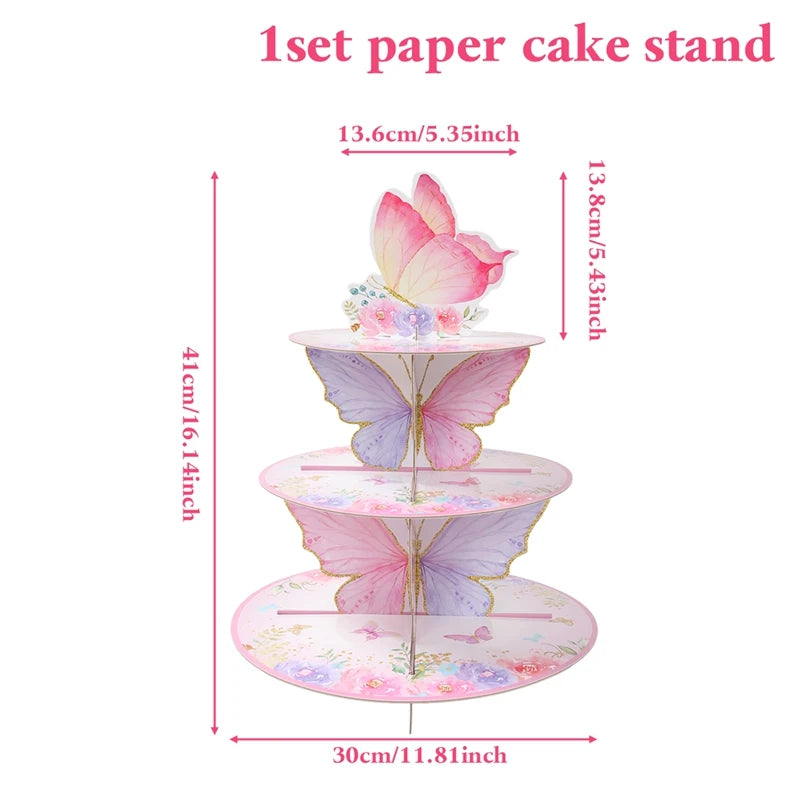 Présentoir Cupcake Papillon Violet