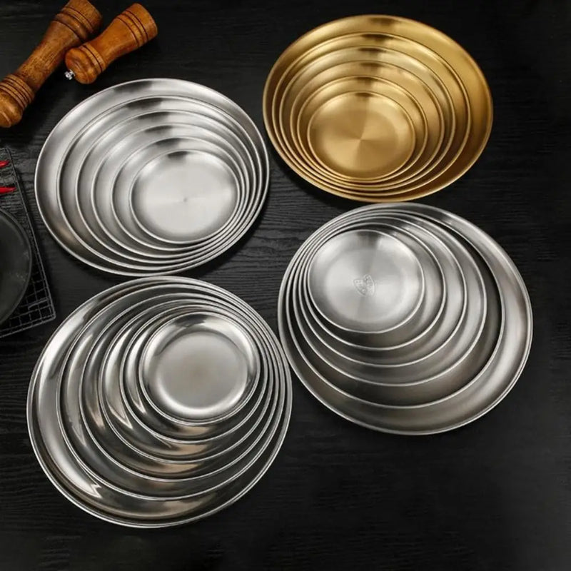 Assiette Inox Présentation Buffet Traiteur