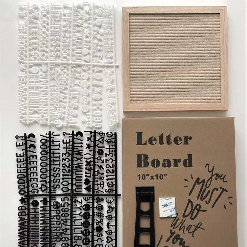 Tablero de letras de fieltro y madera, letrero de alfabeto para decoración de pared del hogar, tablero de mensajes estilo Ins