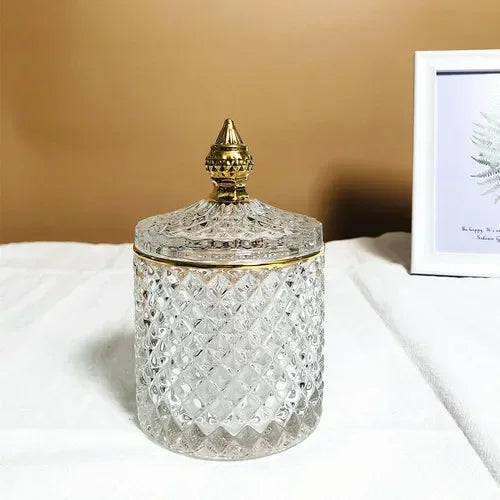 Copa de cristal para dulces, estilo europeo creativo con tapa, tarro para dulces, bandeja, cubo para dulces, tarro de almacenamiento, decoración creativa para sala de estar