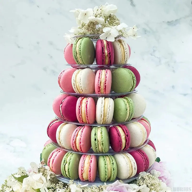 Tour à Macarons Ronde Multi-Niveaux