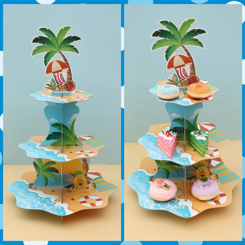 Présentoir Cupcake Hawaïen Tropical